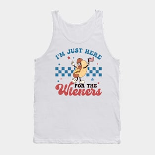 Funny 4th Of July, Just Here For The Wieners Tank Top